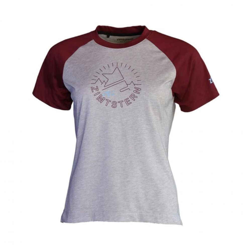 Zimtstern PureFlowz Shirt SS Wmns Glaceir Grey Melange / Windsor Wine XS