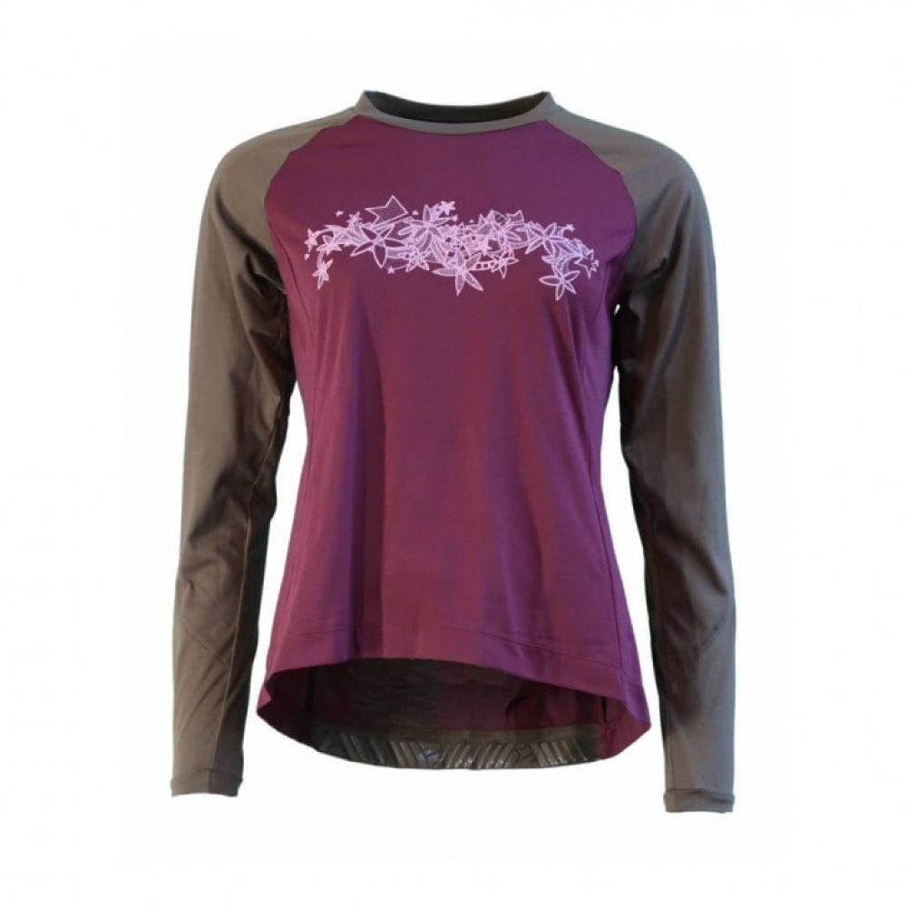 Zimtstern PureFlowz Shirt LS Wmns Windsor Wine / Military Olive - XS