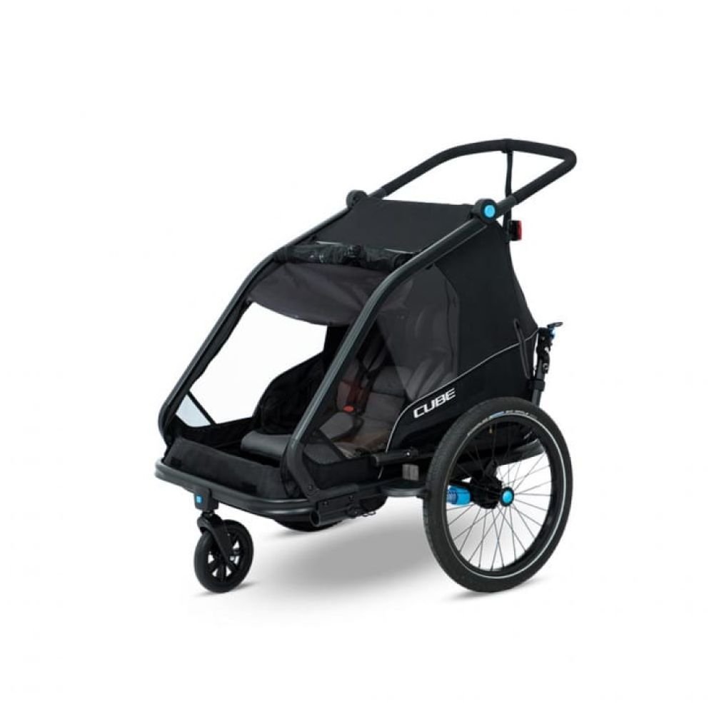 Cube Kinder Fahrradanhänger Double CMPT black