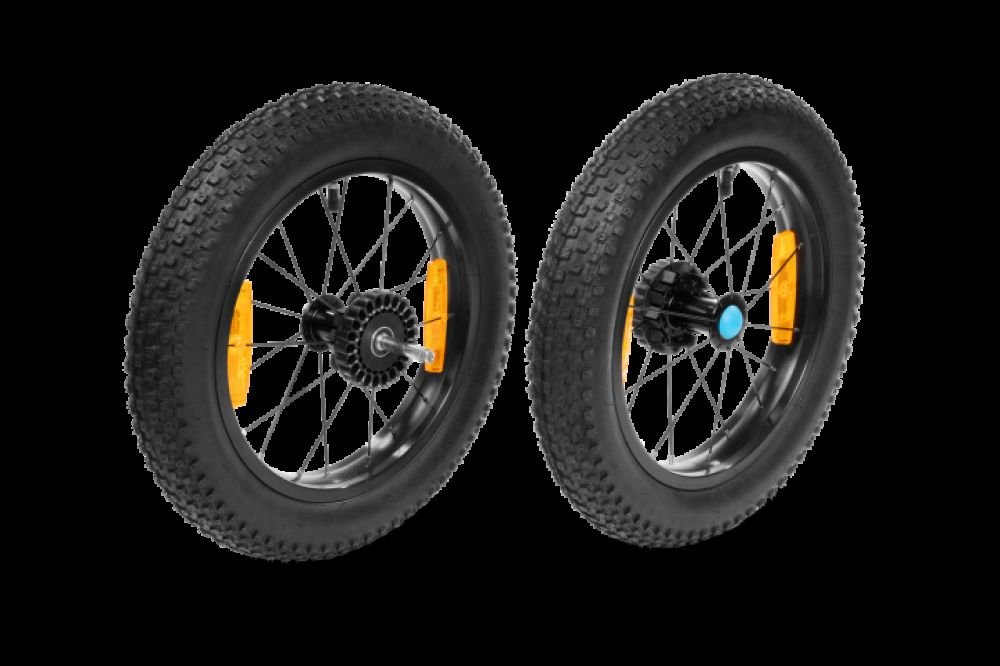 Cube Fat Wheels hinten für Kinder Fahrradanhänger Double black